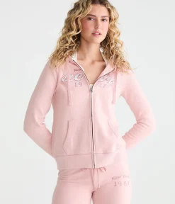 Aero New York Rhinestone Full-Zip Hoodie