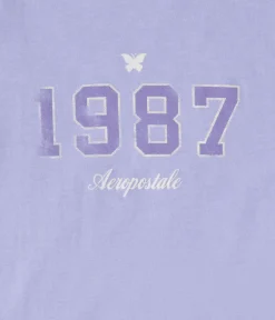 Aeropostale 1987 Flocked Graphic Tee