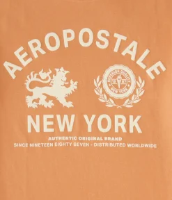 Aeropostale Lion Crest Flocked Graphic Tee