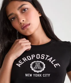 Aeropostale Rhinestone Crest Graphic Tee