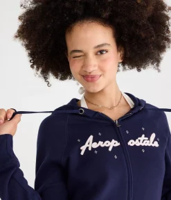 Aeropostale Rhinestone Full-Zip Hoodie
