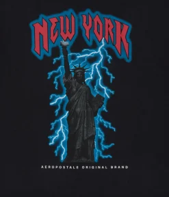 Aero Statue Of Liberty Lightning Graphic Tee