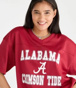 Alabama Crimson Tide Boxy Mesh V-Neck Top