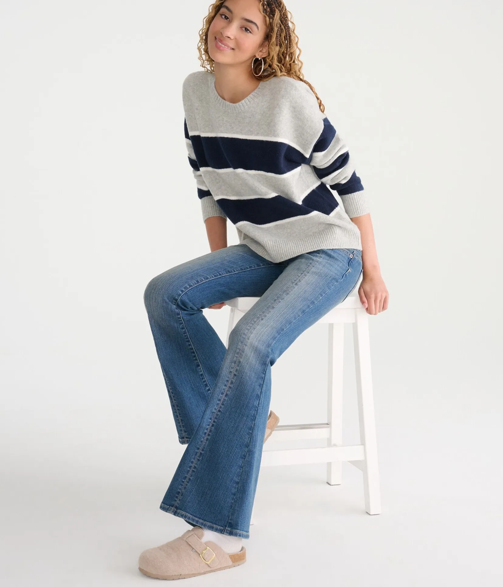 Big Stripe Crew Sweater