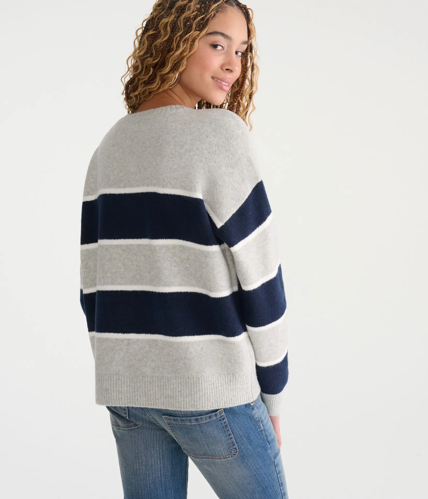 Big Stripe Crew Sweater