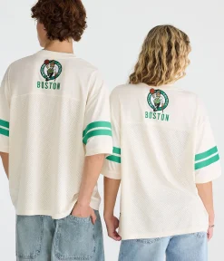 Boston Celtics Sleeve Stripes Mesh Top