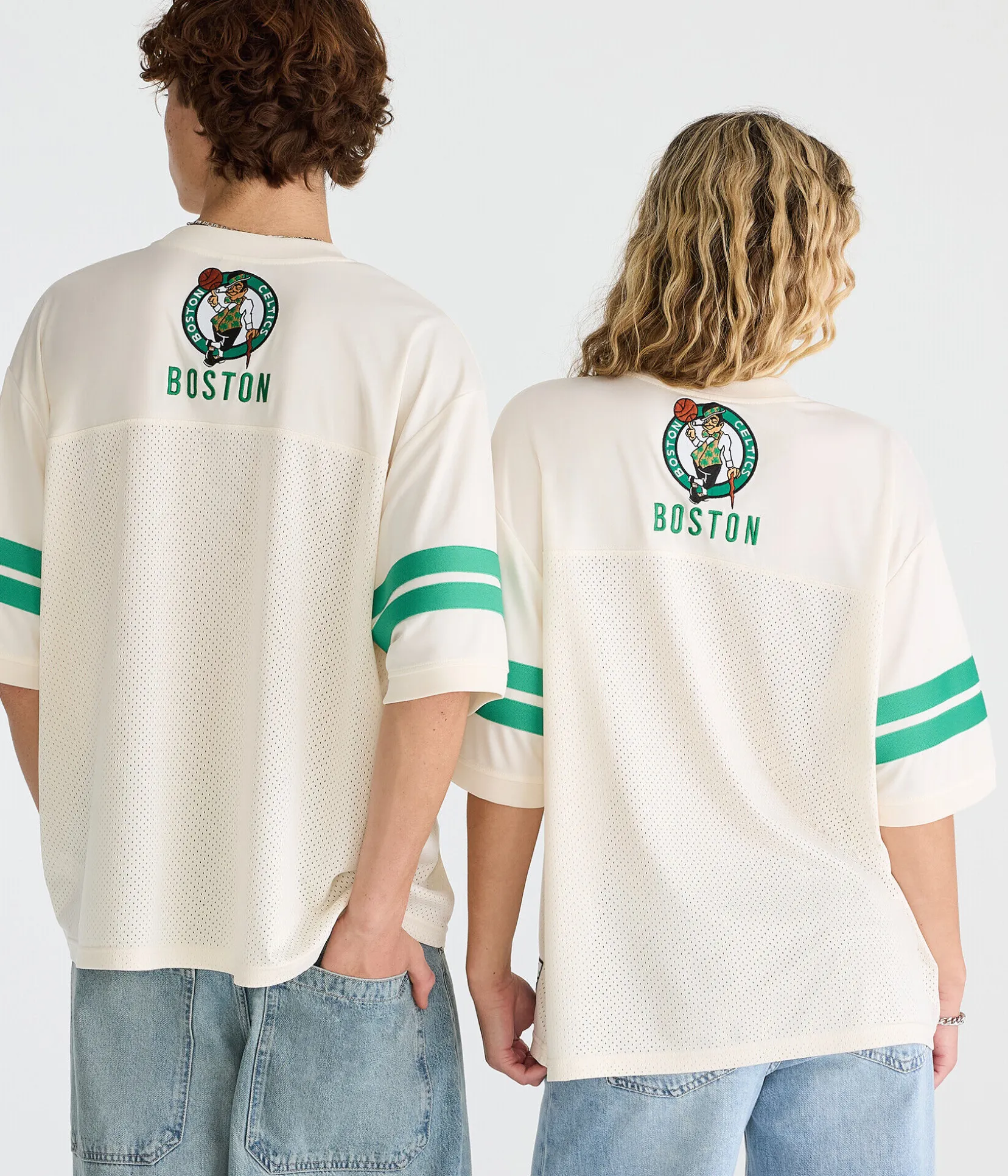 Boston Celtics Sleeve Stripes Mesh Top