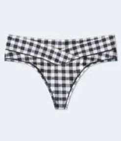 Bow Check Crossover Thong