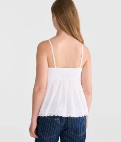 Bow Lace-Trim Square-Neck Cami