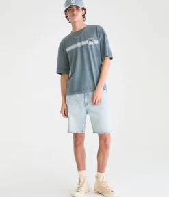 Bulldog Stripe Washed Graphic Tee