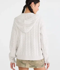 Cable Full-Zip Hooded Sweater