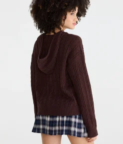 Cable Full-Zip Hooded Sweater