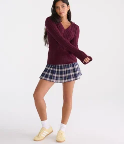 Cable High-Rib Hooded Sweater