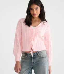 Cable Reversible Tie Cardigan