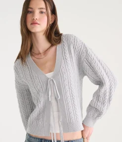Cable Reversible Tie Cardigan
