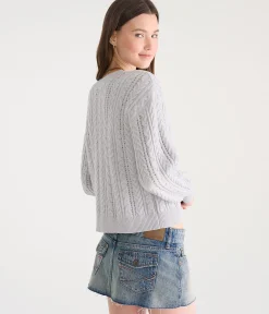 Cable Reversible Tie Cardigan