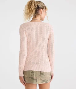 Cable Scoop-Neck Sweater