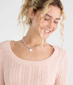 Cable Scoop-Neck Sweater