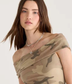 Camo Multi-Way Off-The-Shoulder Top