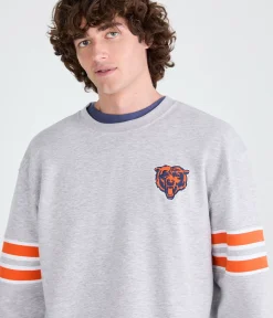 Chicago Bears Striped Sleeve Crew Sweatshirt