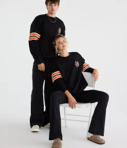 Cincinnati Bengals Striped Sleeve Crew Sweatshirt
