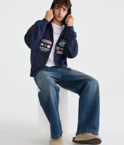 Cloud Soft Aeropostale Worldwide Boxy Full-Zip Hoodie