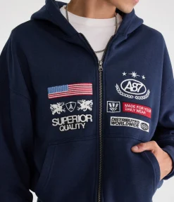 Cloud Soft Aeropostale Worldwide Boxy Full-Zip Hoodie