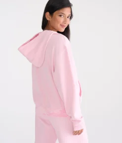 Cloud Soft Camo-Trim Oversized Full-Zip Hoodie