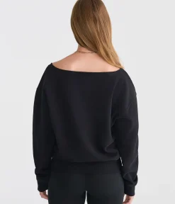 Cloud Soft Cinched Waist Off-The-Shoulder Sweatshirt