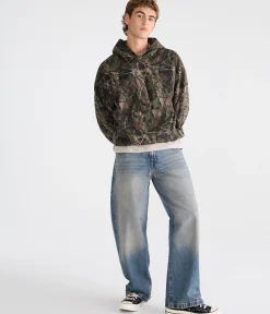 Cloud Soft Forest Camo Boxy Pullover Hoodie