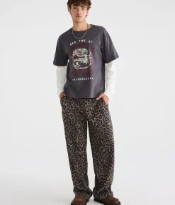 Cloud Soft Leopard Print Baggy Sweatpants