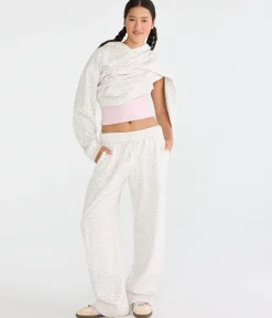 Cloud Soft Leopard Print Mid-Rise Straight Leg Sweatpants