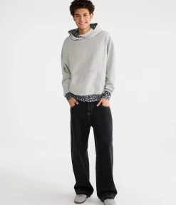 Cloud Soft Leopard Print-Trim Pullover Hoodie