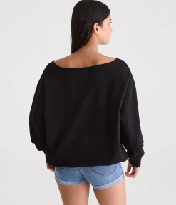 Cloud Soft Oversized Off-The-Shoulder Sweatshirt