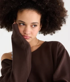 Cloud Soft Oversized Off-The-Shoulder Sweatshirt