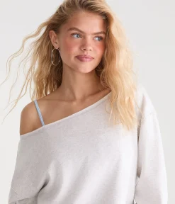 Cloud Soft Oversized Off-The-Shoulder Sweatshirt