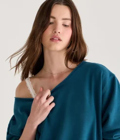 Cloud Soft Oversized Off-The-Shoulder Sweatshirt