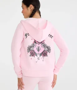 Cloud Soft Rose Locket Full-Zip Hoodie