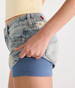 Daisy & Ladybug Super Low-Rise Denim Mini Skirt