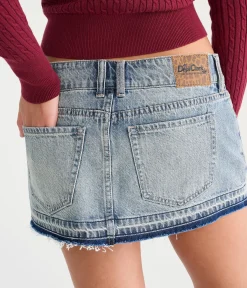 Déjà For Aero Bow Chain Low-Rise Micro Denim Skirt