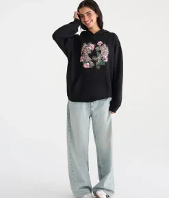 Déjà For Aero Floral Tigers Oversized Pullover Hoodie