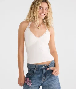 Déjà For Aero Lace V-Neck Halter Top