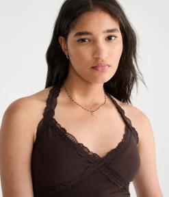 Déjà For Aero Lace V-Neck Halter Top
