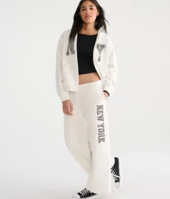 Déjà For Aero Leopard New York Mid-Rise Wide Leg Sweatpants