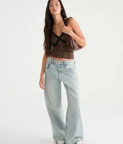 Déjà For Aero Low-Rise Super Baggy Leopard Stars Jean