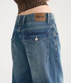 Déjà For Aero Low-Rise Super Baggy Leopard Waistband Jean