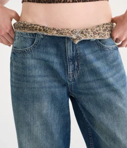 Déjà For Aero Low-Rise Super Baggy Leopard Waistband Jean
