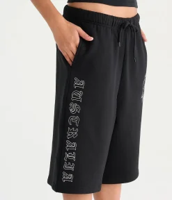 Déjà For Aero Rhinestone Rose Low-Rise Baggy Fleece Shorts