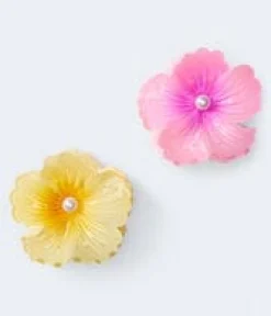 Faux Pearl Flower Claw Hair Clip 2-Pack