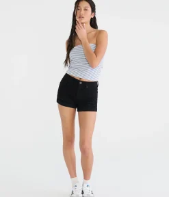Flex Effects High-Waisted Denim Midi Shorts